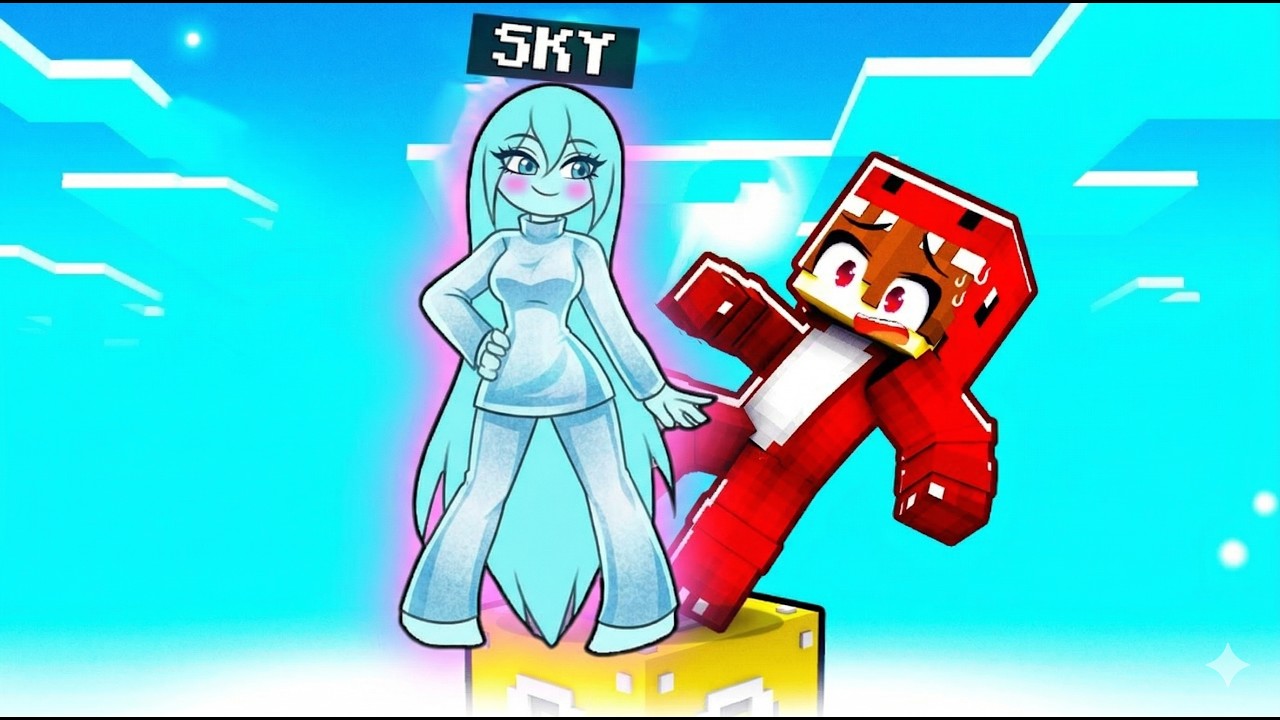 STUCK on ONE LUCKY BLOCK with WEIRD ANIME SKY SPRUNKI!