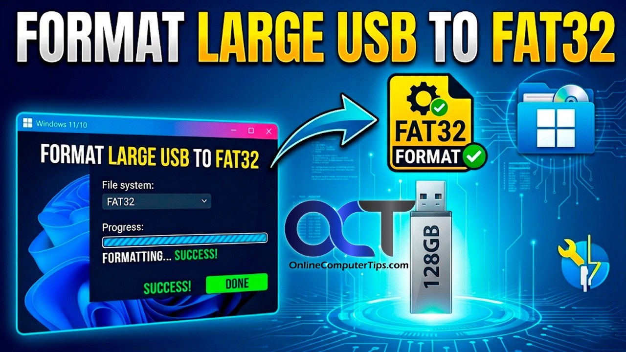 Как отформатировать USB-флешку объемом более 32 ГБ в формате FAT32