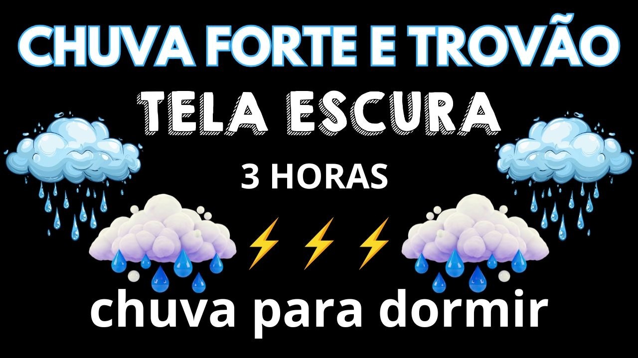 Meditação e relaxamento com chuva para dormir 💤 TELA PRETA 💤 Sono instantâneo com trovões