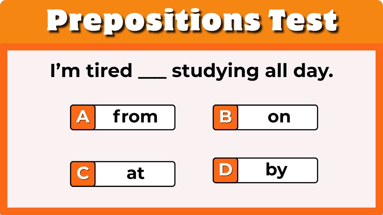 English Prepositions Quiz | English Grammar Quiz | Grammar Test | English Quiz