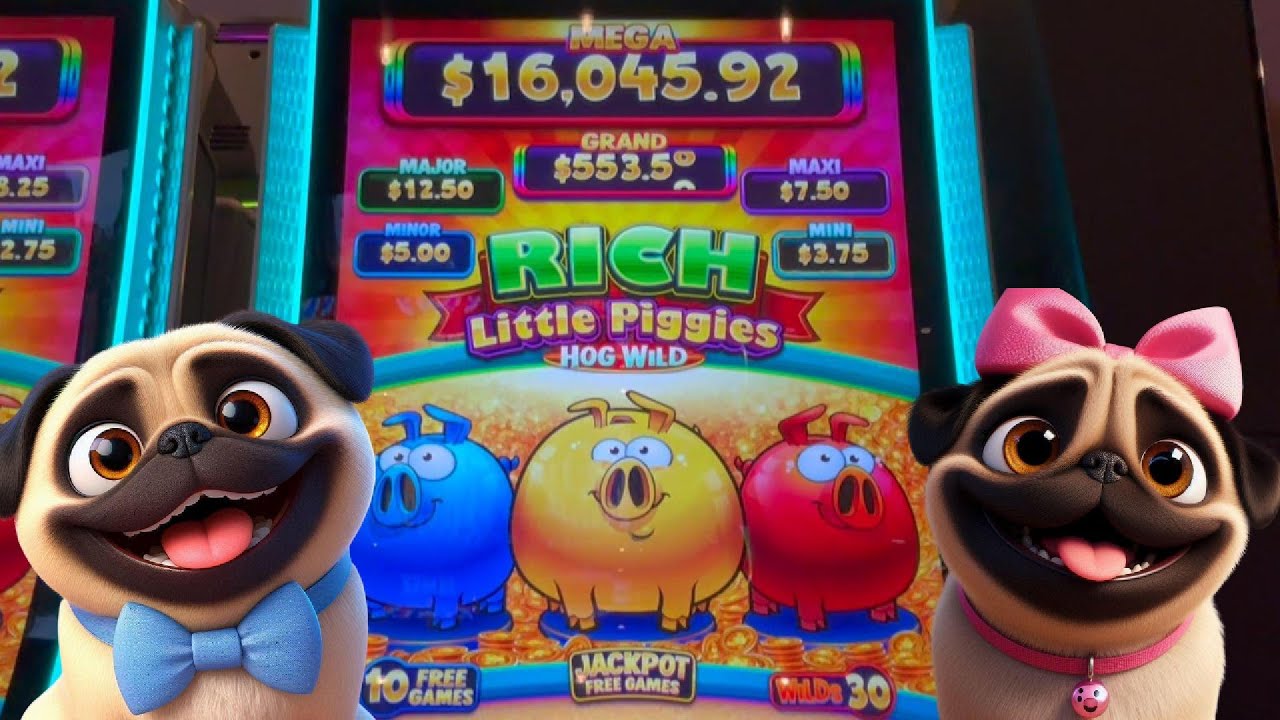 Let's POP Some PIGGIES!! Rich Little Piggies Hog Wild Slot Machine | Gambling Pugs