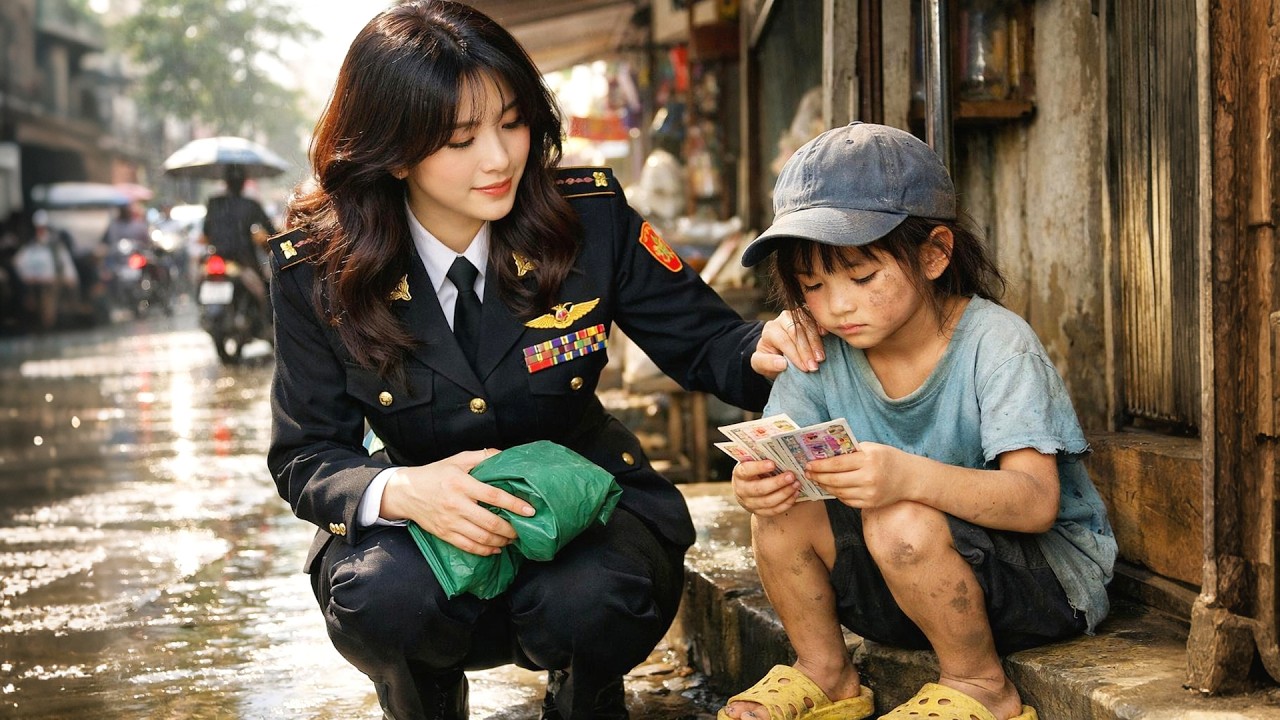 Bé Gái Bán Vé Số Trú Mưa Dưới Mái Hiên Gặp Nữ Cảnh Sát - Lời Cầu Xin Khiến Cô Bật Khóc Lớn Nức Nở.