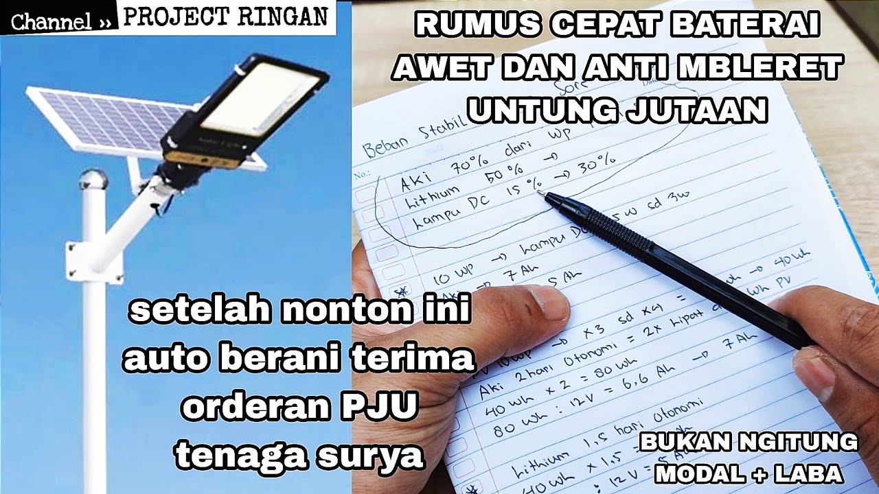 AUTO UNTUNG JUTAAN ngitung kebutuhan lampu PJU dc tenaga surya 12 jam nyala anti mblereet