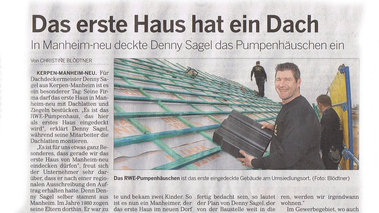 Das Pumpenhäuschen in Manheim Neu - Radioerft Interview mit Dachdeckermeister Denny Sagel