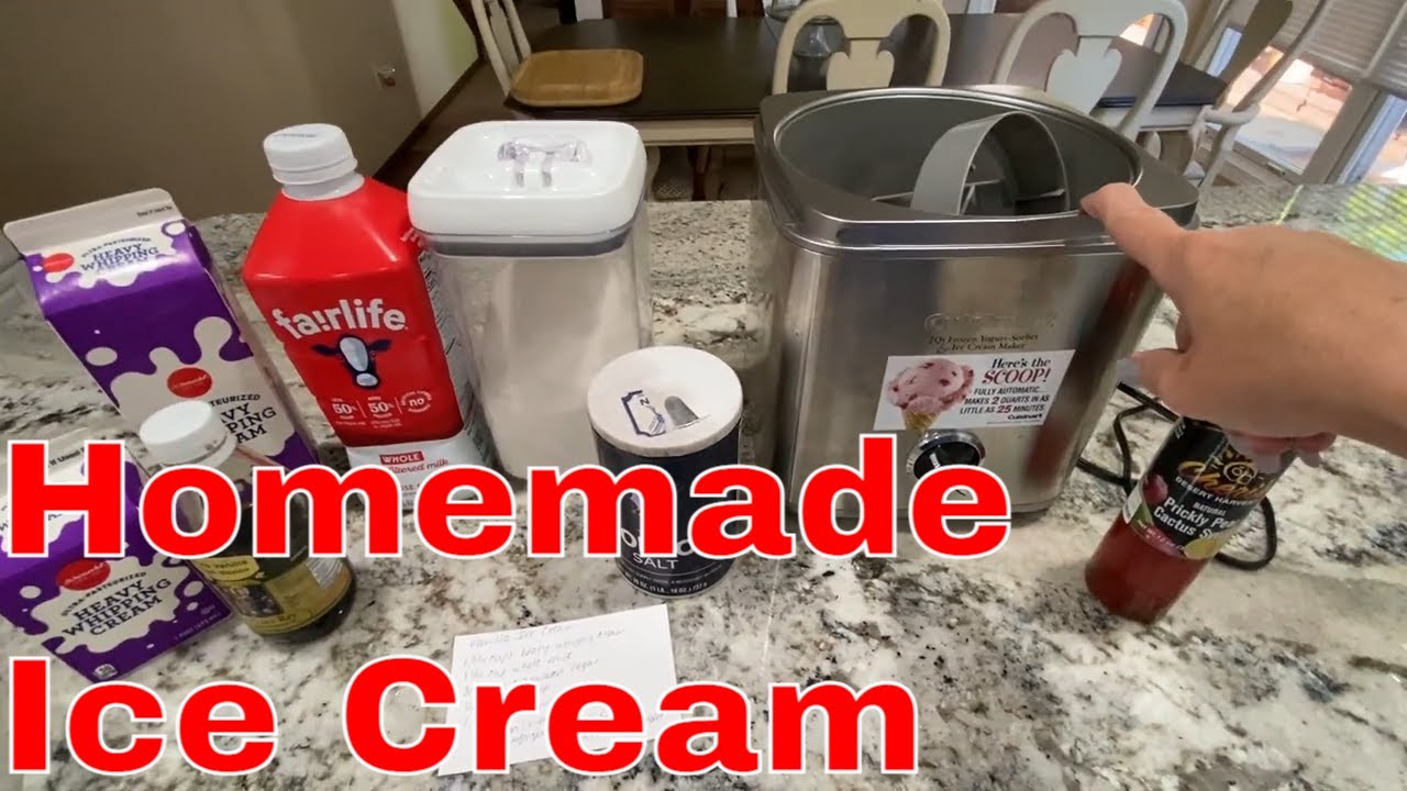 Cuisinart Ice Cream Maker - Making Strawberry Ice Cream
