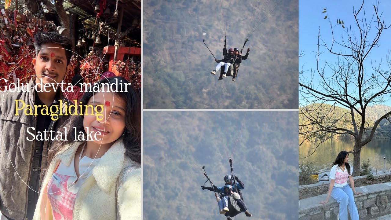 Sumit aur mene ki paragliding🤩 | golu devta mandir🛕#goludevtamandir #paragliding #sattal 