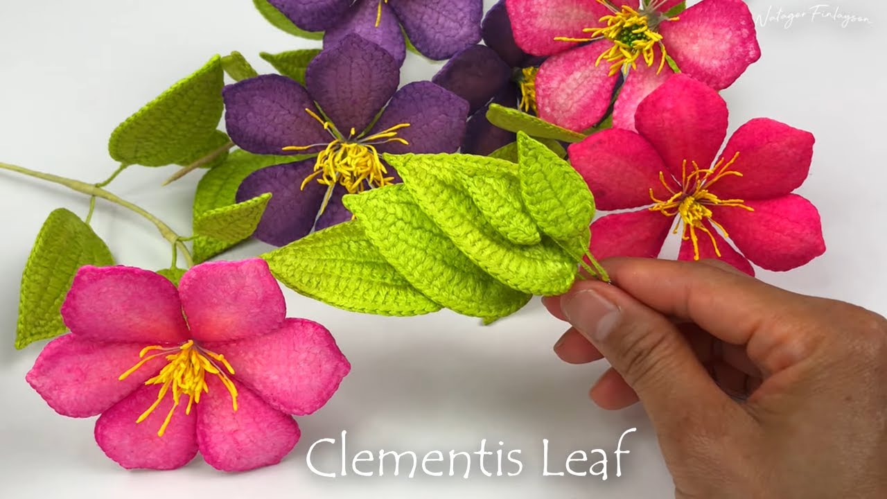 Crochet Clematis Leaf Tutorial | Easy Step-by-Step Crochet Leaf Pattern
