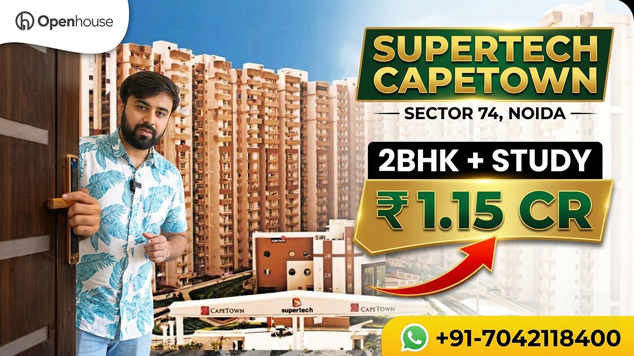 Supertech Capetown 1150 sqft | 2BHK + Study Flat Tour ₹1.15 Cr | Sector 74 Noida