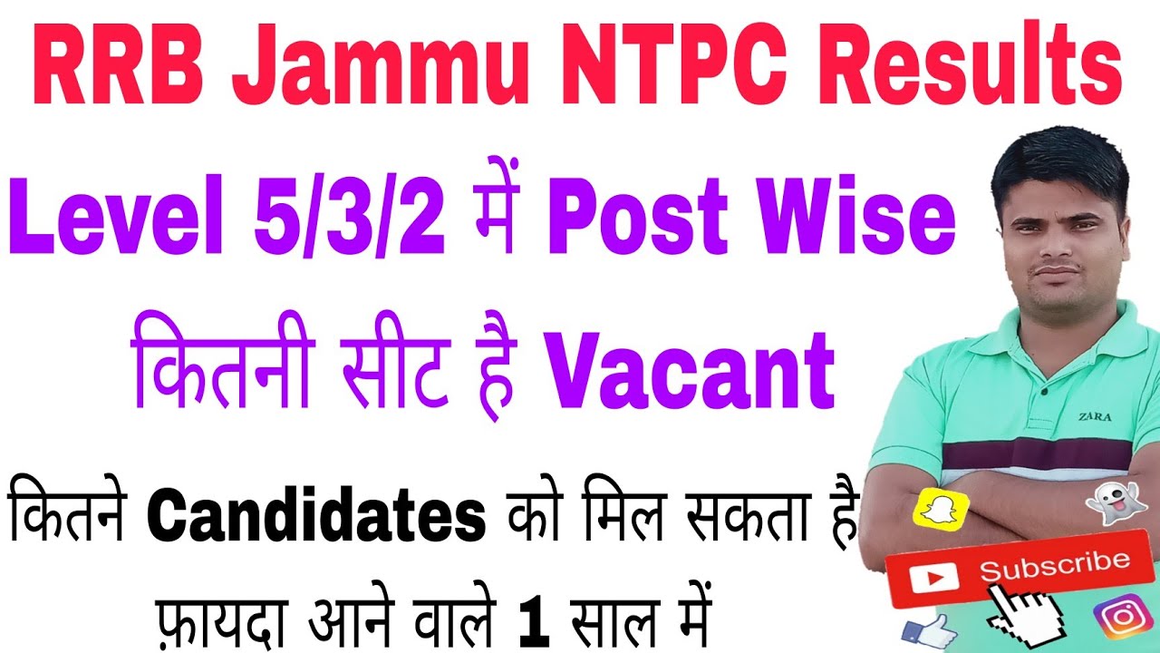 RRB Jammu NTPC Level 5/3/2 Next DV Cut off। Jammu Level 5 Vacant Seats। Jammu Level 3। Jammu Level 2
