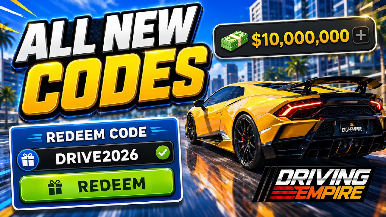 ВСЕ НОВЫЕ КОДЫ DRIVING EMPIRE ИЮЛЬ 2026 ✅ БЕСПЛАТНЫЕ МАШИНЫ И ДЕНЬГИ! РАБОЧИЕ КОДЫ ДЛЯ ROBLOX DRI...