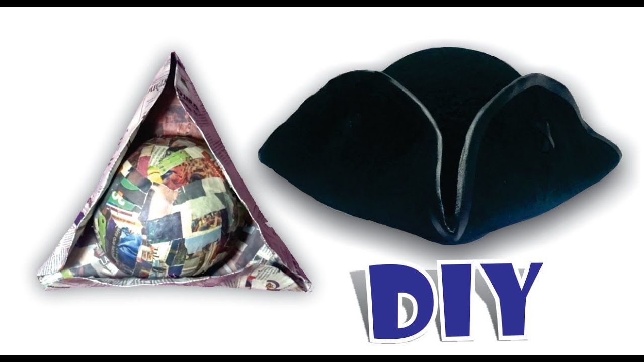 How to make pirate hat made with paper and fabric - JACK SPARROW Pirates of the Caribbean