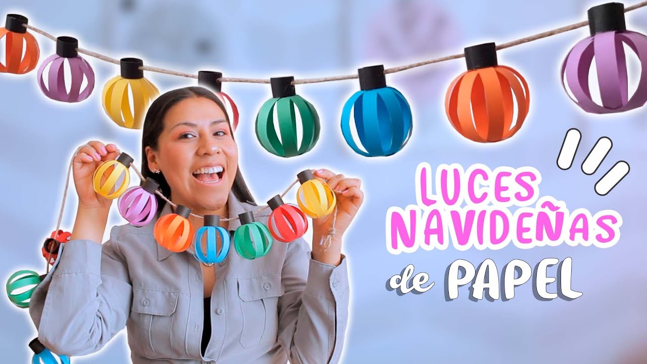 GUIRNALDA de LUCES NAVIDEÑAS de PAPEL ✨🎄 manualidades fáciles de navidad | LiiCastillo
