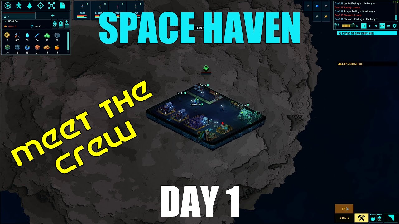 [01] Space Survival | Space Haven Let's Play Episode 1 4K