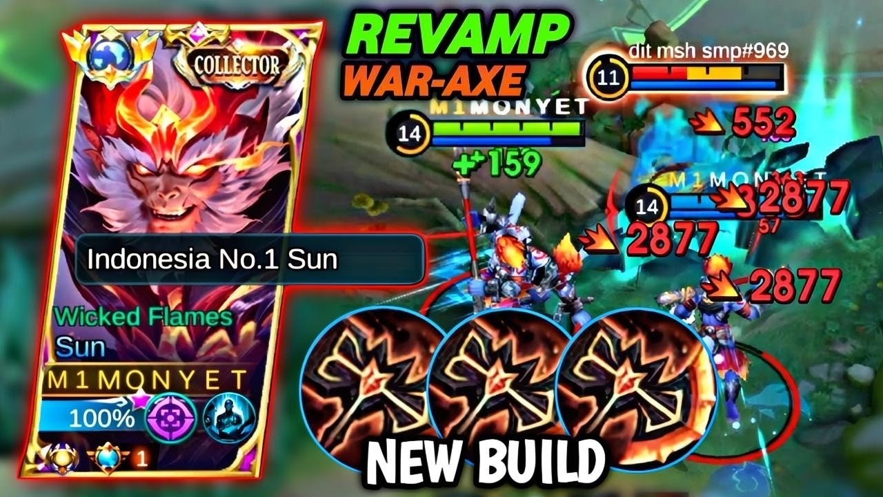 SUN PAKAI WAR-AXE REVAMP DAMAGE NYA BRUTALL 🔥 BUILD SUN TERSAKIT 2026 | MOBILE LEGENDS