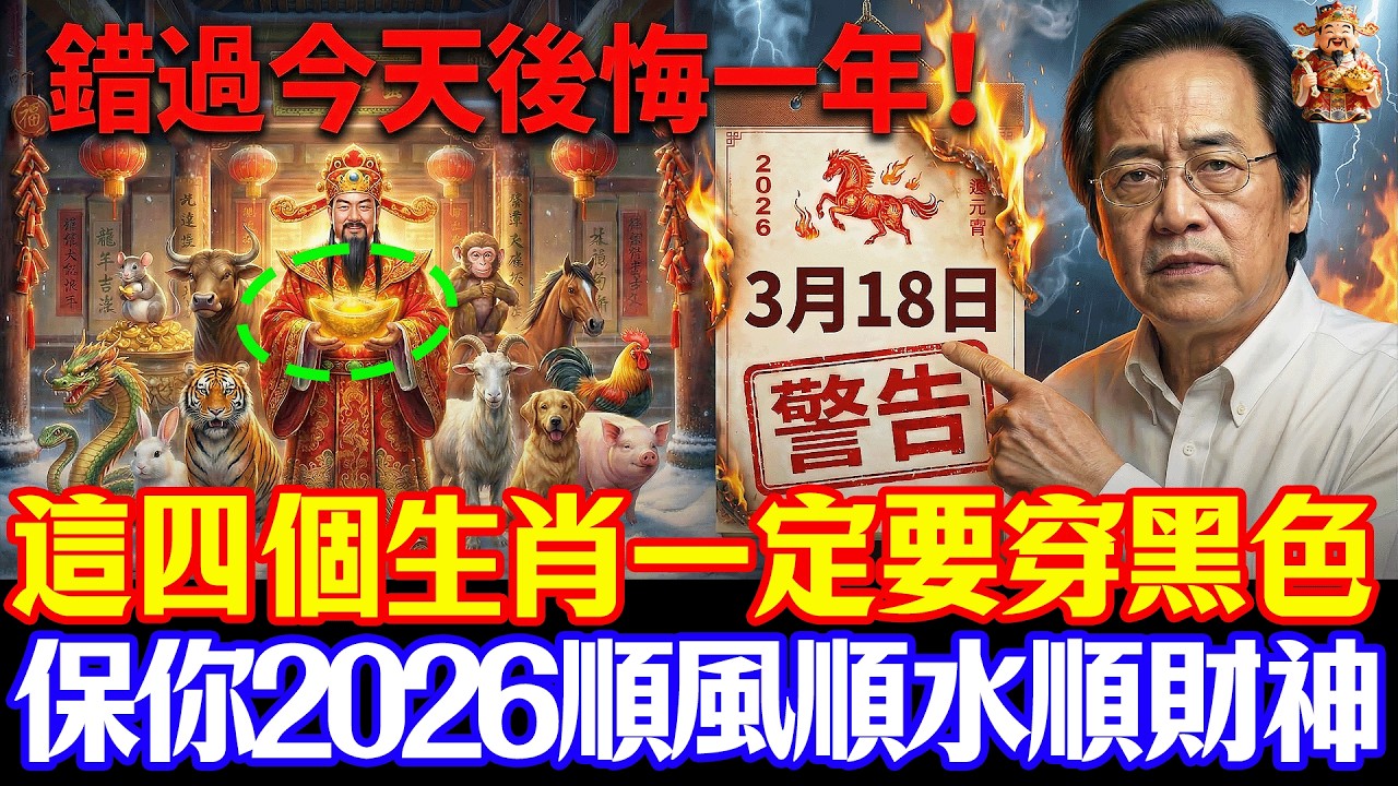 倪海廈預言警告：3月18號運勢搶先看！4生肖穿黑色，5種人穿紅色，保你2026馬年翻天覆地#倪海廈 #黃帝內經 #養生 #國學 #易經 #春節 #開運 #招財 #補財庫 #中醫 #風水 #2026運勢