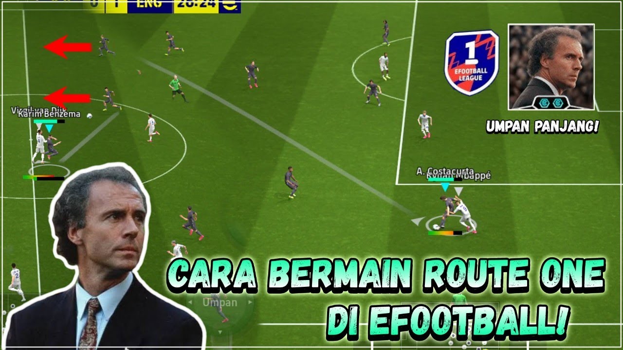 TIPS CARA BERMAIN ROUTE ONE UMPAN PANJANG DI EFOOTBALL!! - EFOOTBALL MOBILE