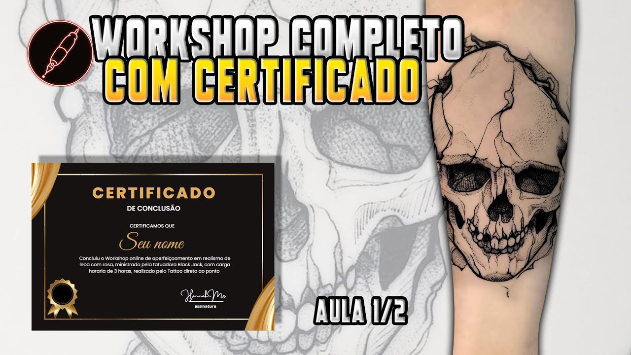 Como fazer tatuagem de caveira , workshop completo 1/2