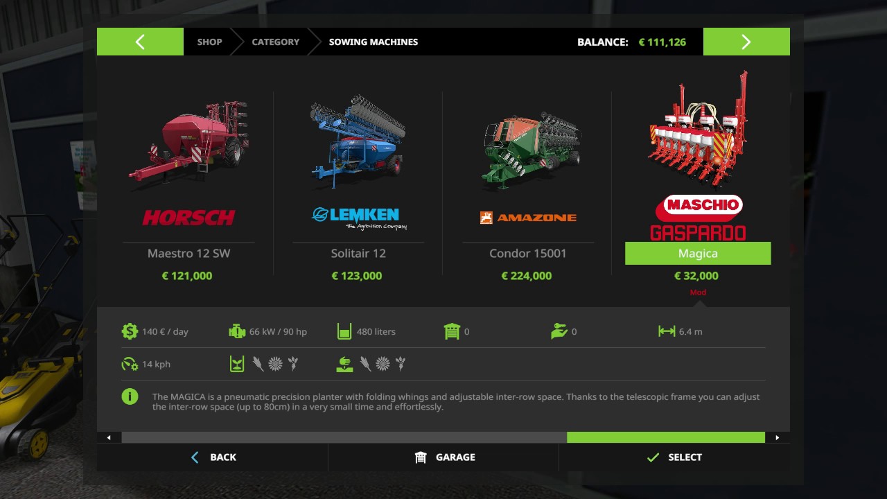Maschio Gaspardo Pack - acquisto mods - ModContest 2017