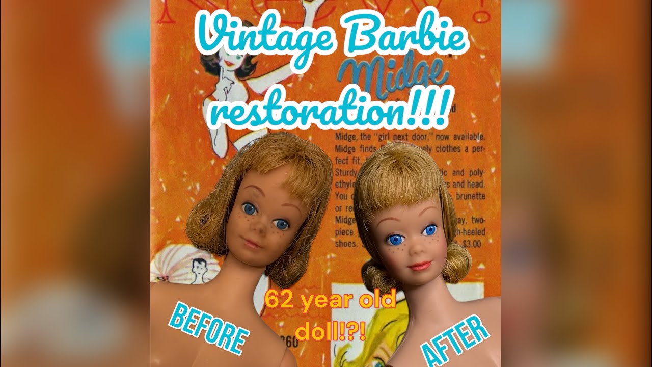 VINTAGE BARBIE RESTORATION! Vintage MIDGE doll makeover! REPAINT RESTYLE her hair! 1960s Barbie!