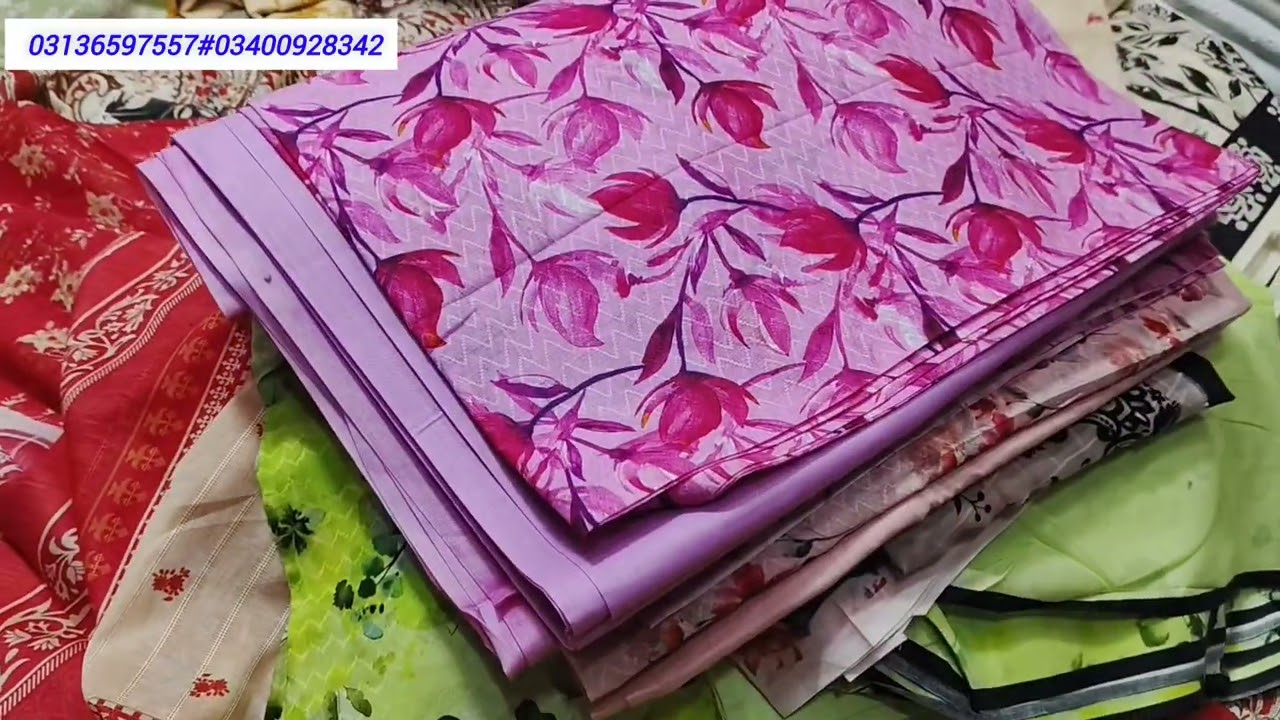 Eid keliye most demand wali verity lawn 3ps/Barosha lawn 3ps/Cutwork border mal mal embroidery dopty