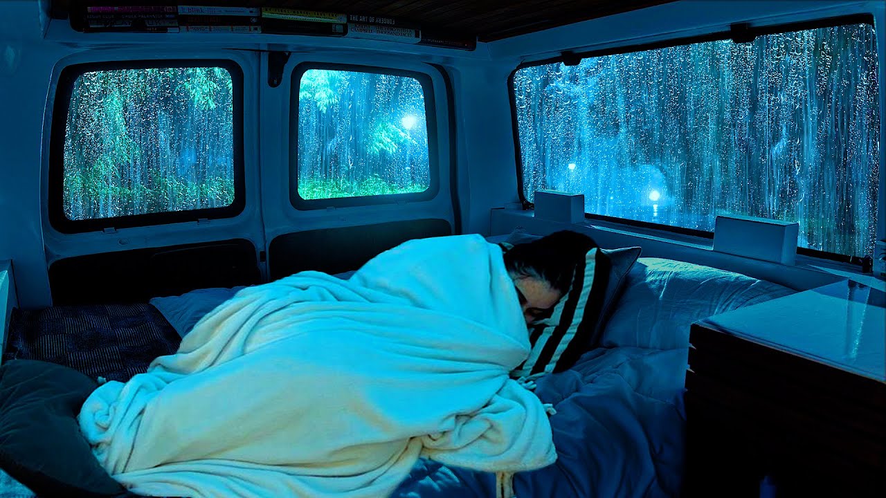 Sounds Rain and Thunder on Cozy Car - Gentle White Noise for Deep Sleep, Insomnia Relief & Relax