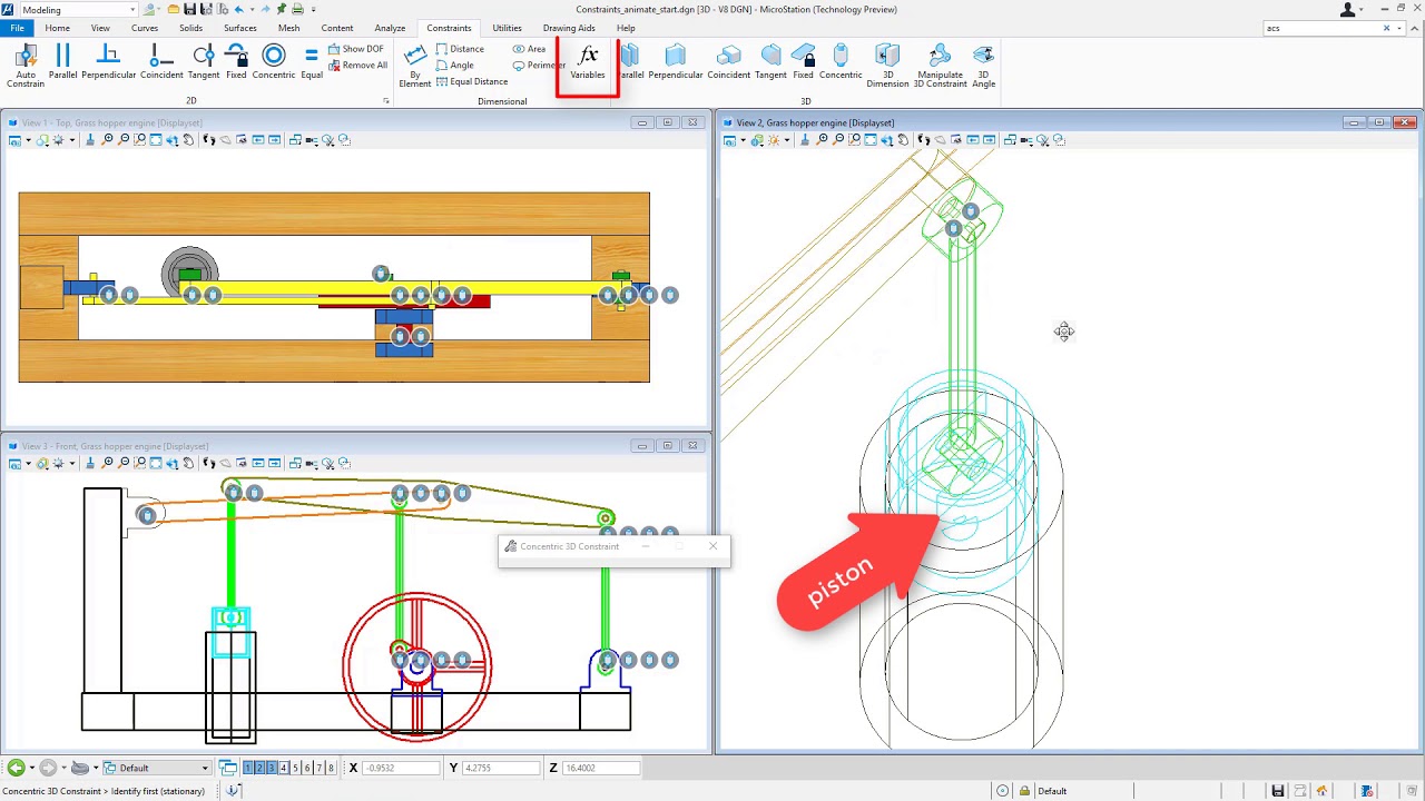 Animating a Grasshopper-style Engine Using MicroStation CONNECT Edition