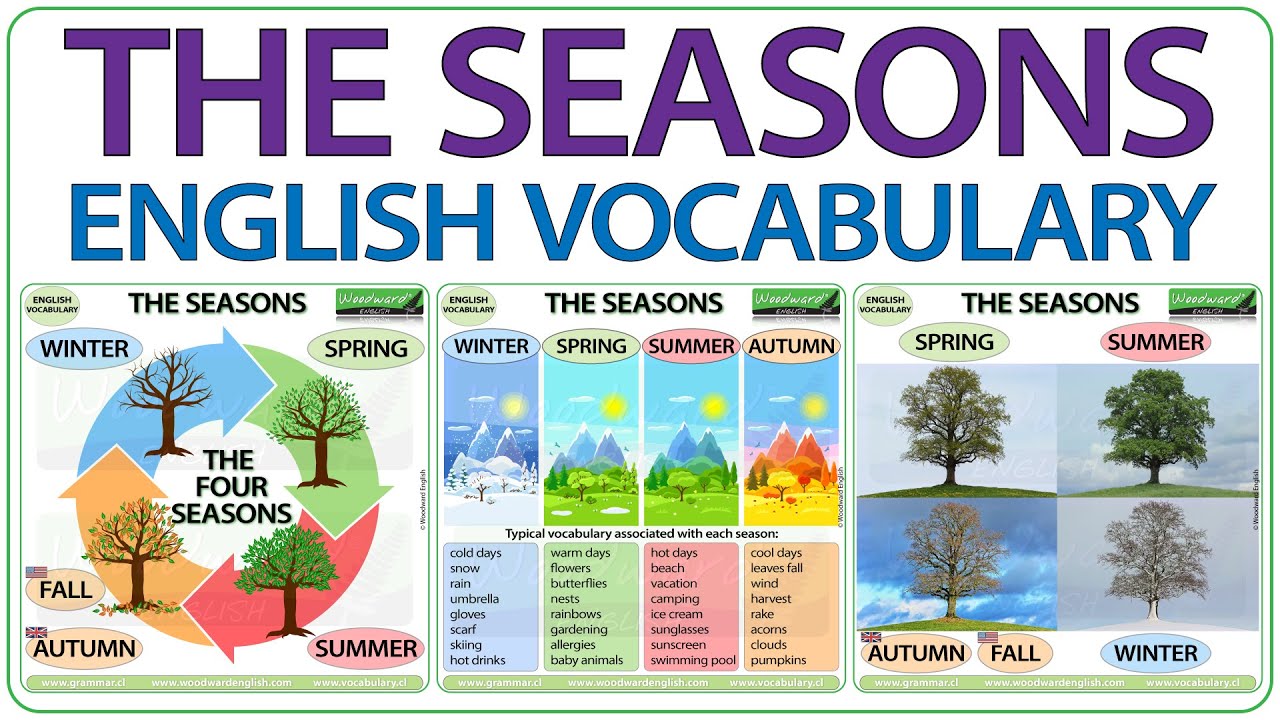 Seasons in English | Learn English Vocabulary about Seasons | Winter, Spring, Summer, Autumn / Fall