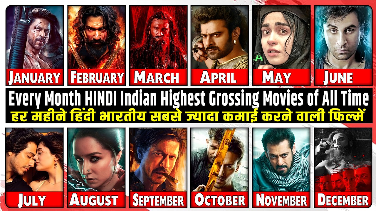 Every Month HINDI Indian Highest Grossing Movies of All Time | Bollywood Box Office History Ever💥