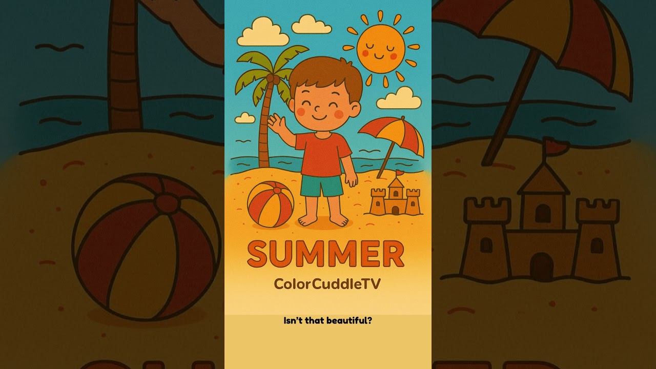 Fun in the Sun! Summer Beach Coloring Page for Kids | Free Printable #colorcuddletv #coloringforkids