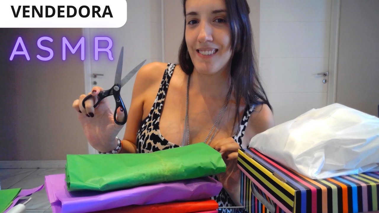 ASMR en español - Vendedora De Ropa Rp - Envolviendo Regalos soft spoken