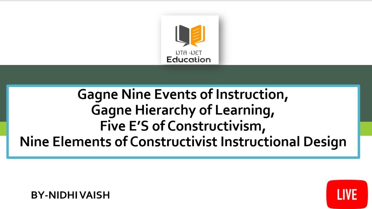 Gagne Nine Events of Instruction | Gagne Hierarchy of Learning | Five E’S of Constructivism