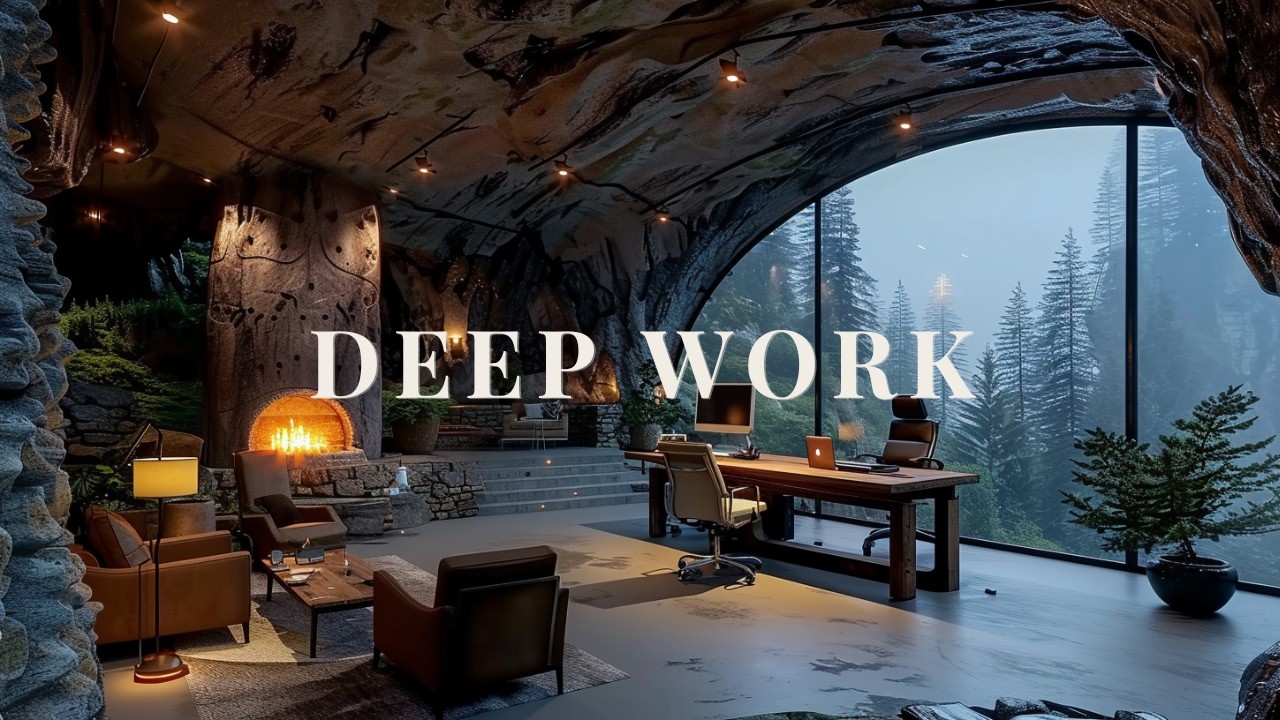 Ambient Cave Office | Deep Focus in Nature 🌲🔥