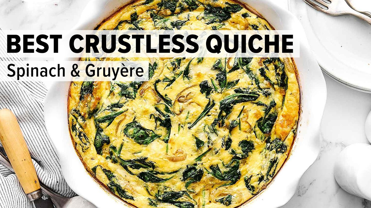 BEST CRUSTLESS QUICHE with Spinach and Gruy&egrave;re!