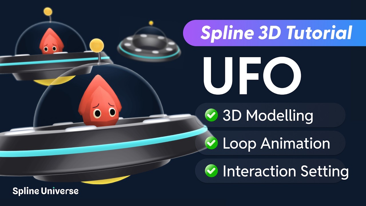 Spline 3D Tutorial: How to Make an Interactive UFO with Animation