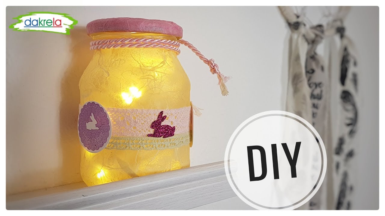Tolle Osterdeko !! 🐇  Perfekte Idee aus Glasflasche und Strohseide