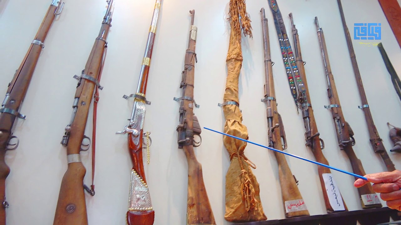 الاسحلة القديمة شاهد المحدش والمفتل والبرنو وام تاج و غيرها متحف ام الدوم الشيخ علي بن جهز الذيابي