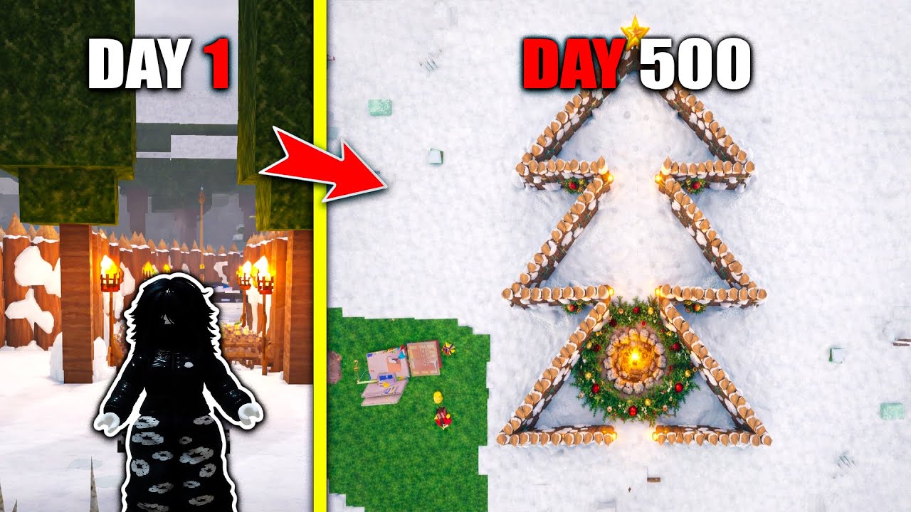 I Built the PERFECT Christmas Tree Base After 500 Days in 99 Nights!