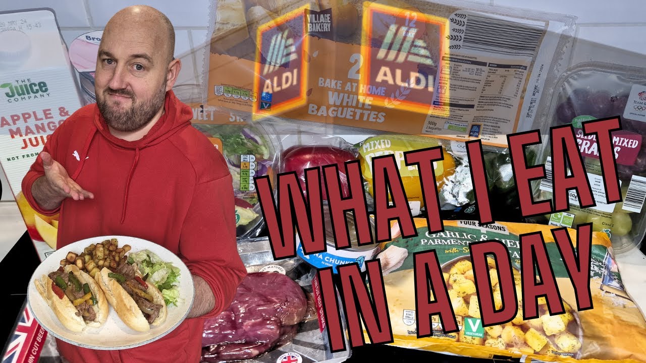 WHAT I EAT IN A DAY when I'm not REVIEWING FOOD - I went to Aldi with NO BUDGET and SPENT £13.77 !!!