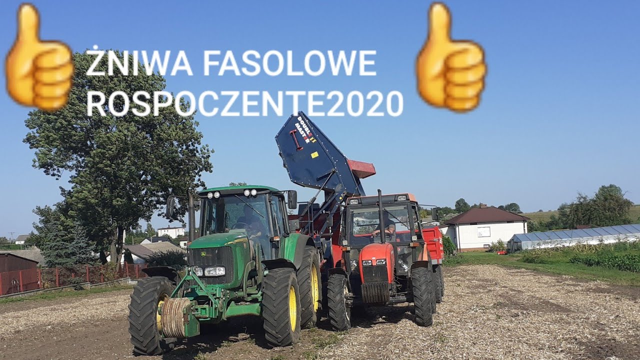 ŻNIWA FASOLOWE rozpoczęte Johndeere6620 & Double Master 2 👍👍