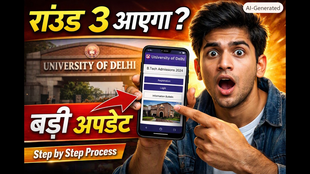 DU B.Tech Round 3 Update 2026 🔥 | Third Round Kab Aayega? | Official Website Update