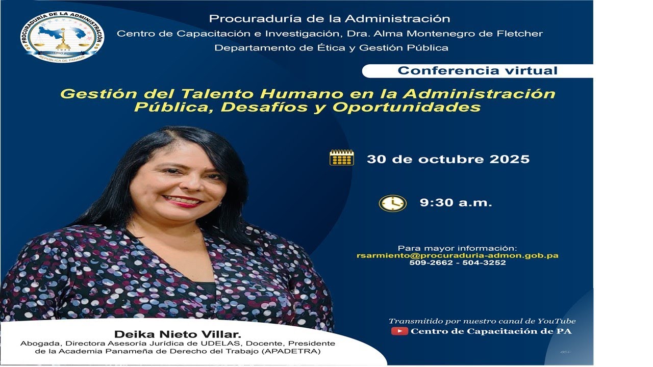 Conferencia: Gestión del Talento Humano en la Administración Pública, Desafíos y Oportunidades.