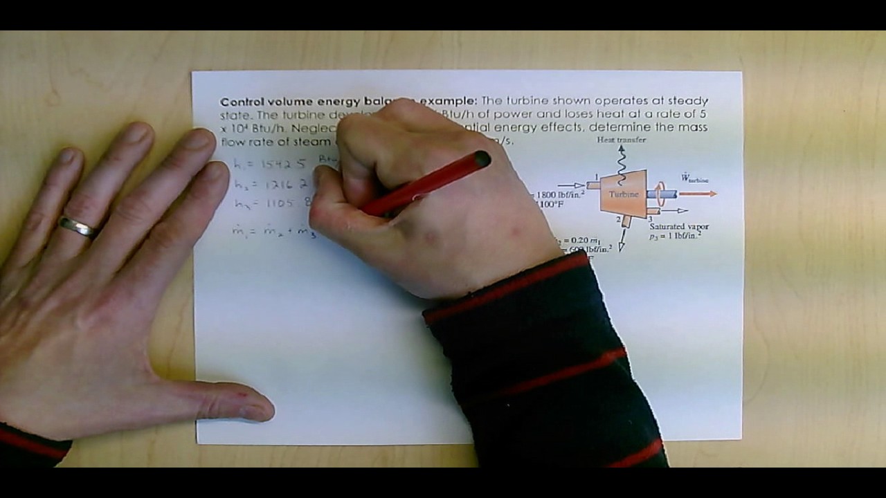 Thermodynamics Example 12: Control Volume Energy Balance