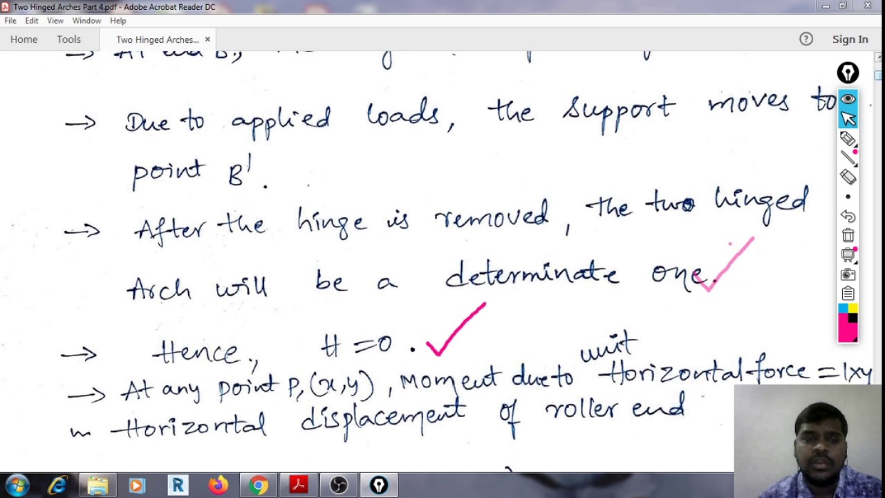 Lec 7 Unit- 1 | Effect of yielding of supports-Two Hinged Arches | SA-II