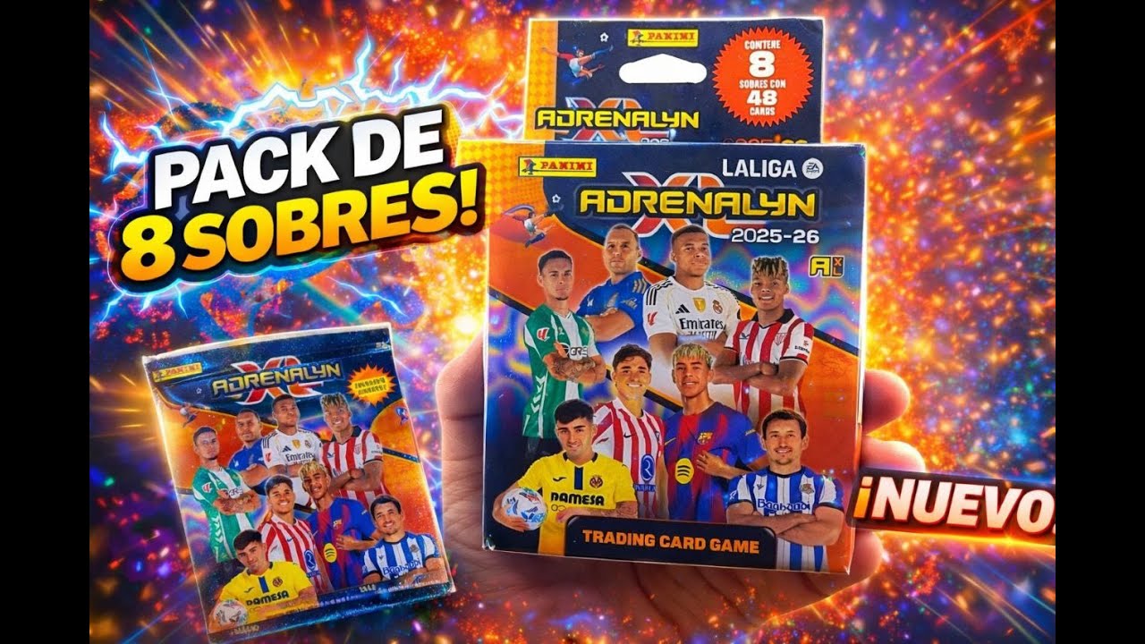 Unboxing PACK DE 8 SOBRES ADRENALYN XL 2025 26 😱⚽️