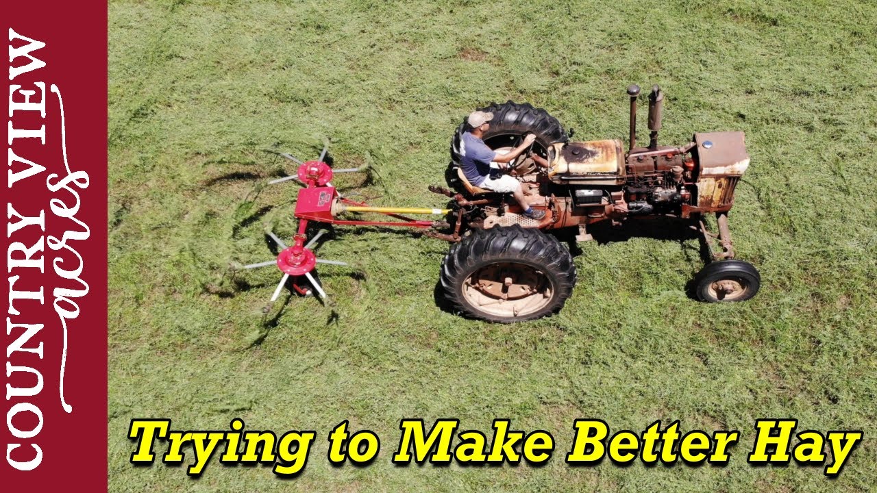 Tedding our 2nd Cutting of Alfalfa Hay.  Trying to learn from my mistakes.