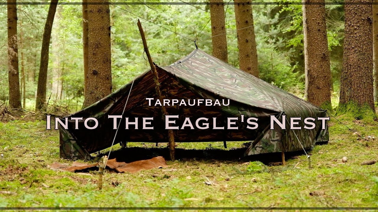 Tarpaufbau - Into The Eagle's Nest - 3x3 Tarp / 1-4 Pers. / Outdoor - Bushcraft
