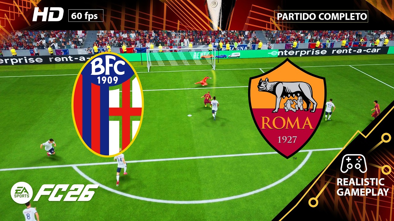Bologna vs Roma - Europa League 26 1/8 | PC [HD60] FC-26 Realistic Gameplay