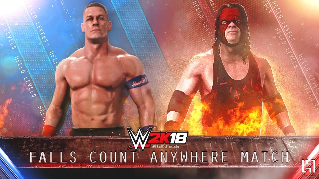 WWE 2K18 John Cena vs Kane | Falls Count Anywhere Match
