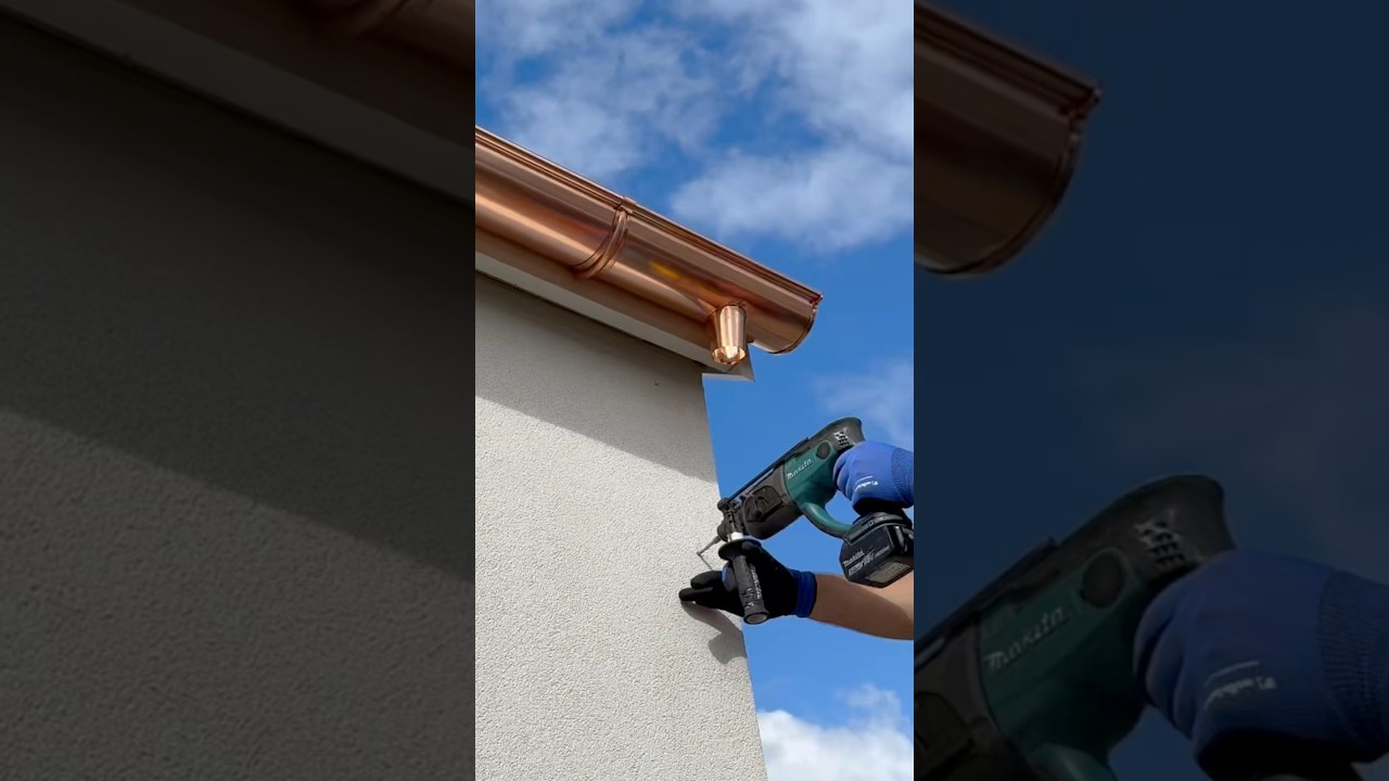 Copper downspout Amazing Strap #diy #gutters #rain #gutterrepair #homerepair #home #diygutters