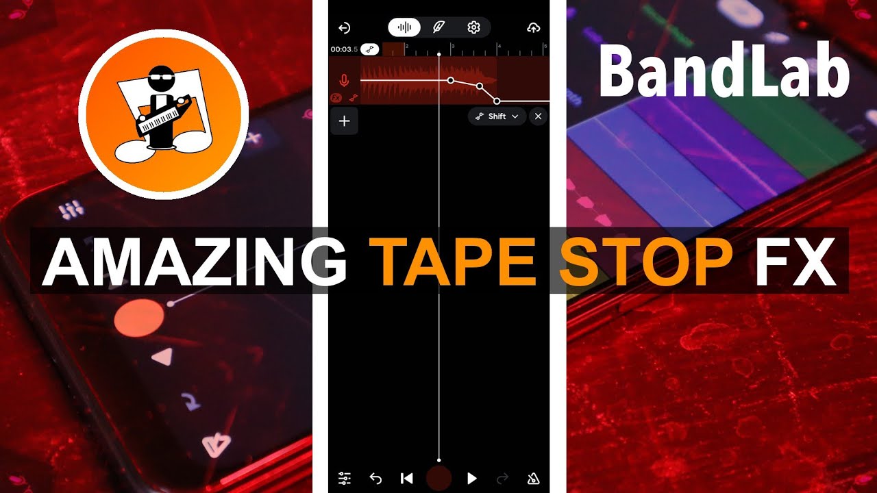Как сделать эффект остановки ленты в Bandlab